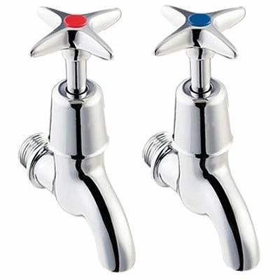 Twyford Sola Cross Head Bib Taps pair Twyford