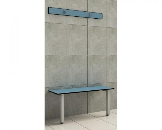 Wall and Floor Braced Changing Room Bench Seat Wet and Dry