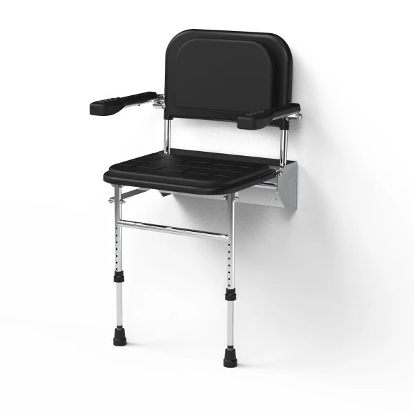 NymaSTYLE Premium Polished Aluminium Wall Mounted Shower Seat with