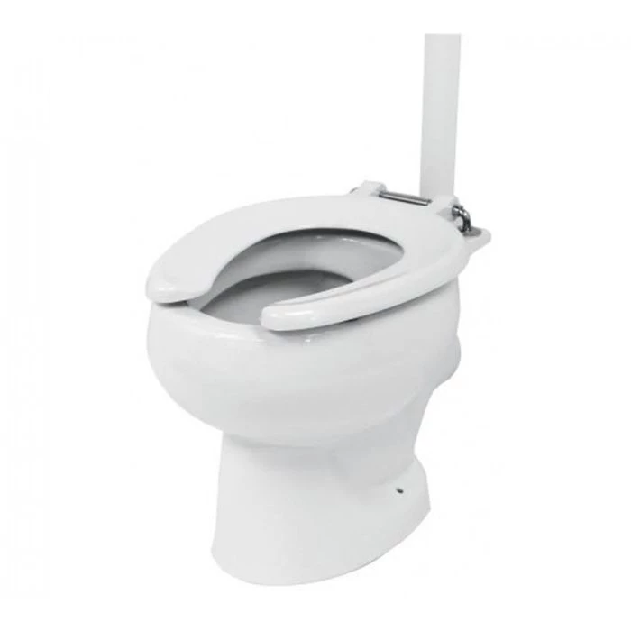 Black Open Front Toilet Seat Ring for School Toilet Pans