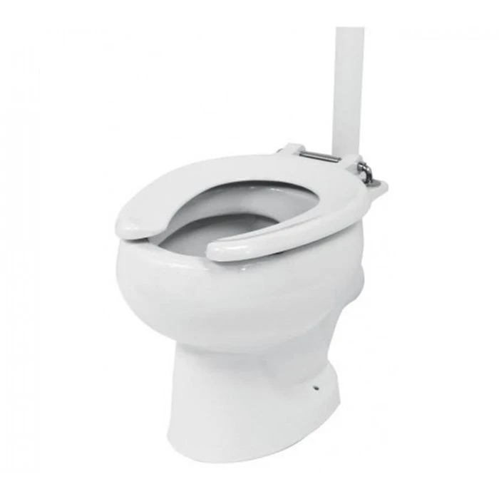 Open Front Toilet Seat Ring for School Toilet Pans Black or White