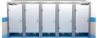 What materials are toilet cubicles made from?