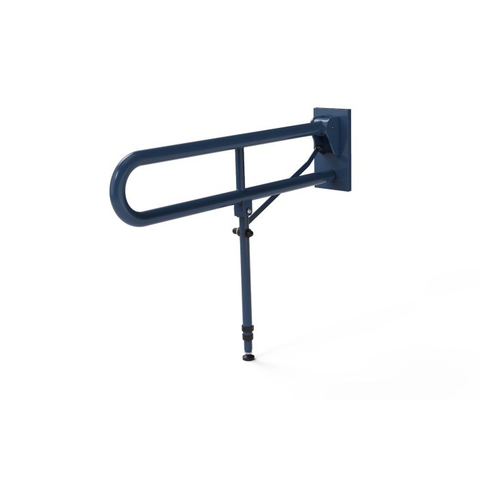 Fitzroy Of London 800mm Friction Hinged Rail With Leg and Concealed Fixing - Dark Blue | Commercial Washrooms Fitzroy Of London 800mm Friction Hinged Rail With Leg and Concealed Fixing - Dark Blue | Commercial Washrooms