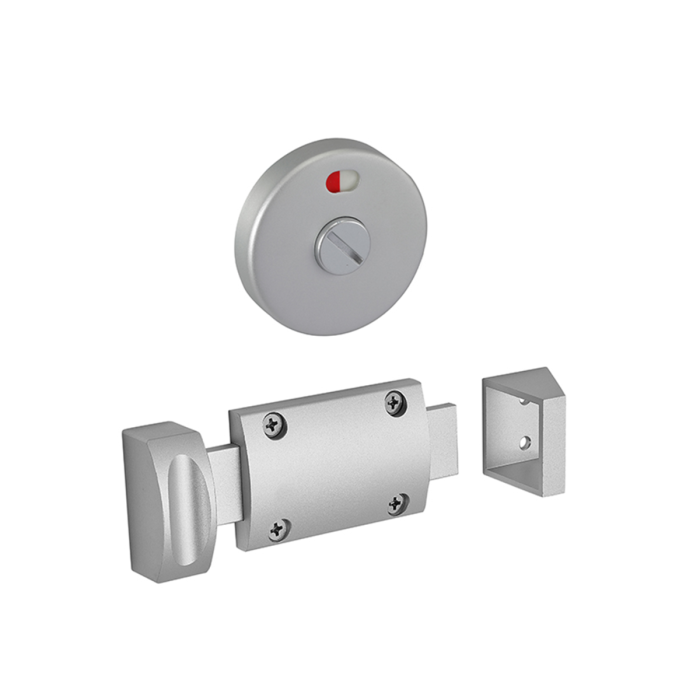 Curved Satin Anodised Aluminium Toilet Cubicle Indicator Bolt Curved Satin Anodised Aluminium Toilet Cubicle Indicator Bolt