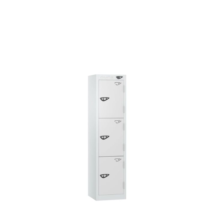 Low Height white Three Door Children's Metal Locker Low Height white Three Door Children's Metal Locker