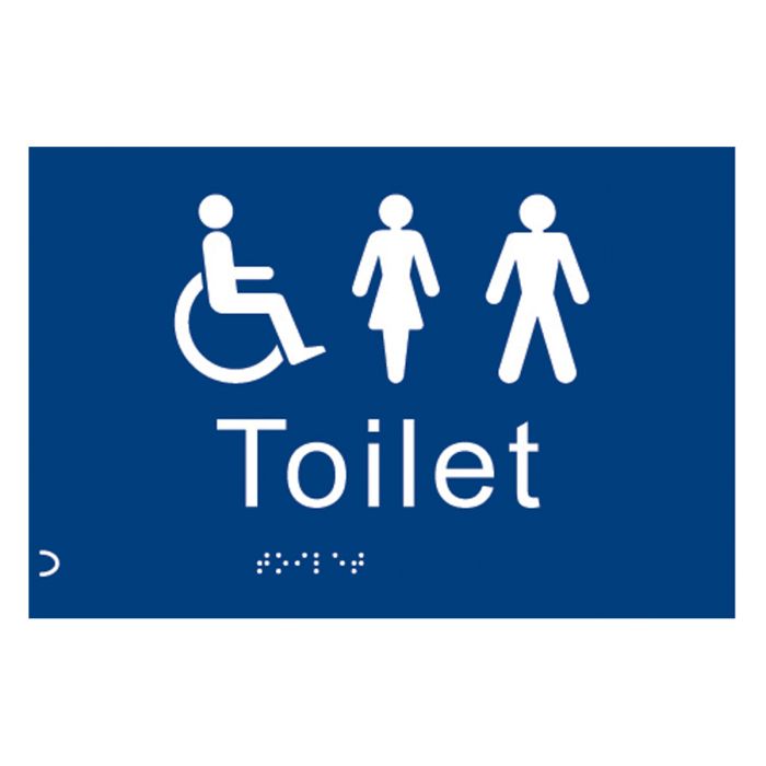 Disabled Mixed Gender WC Sign - Braille Disabled Mixed Gender WC Sign - Braille