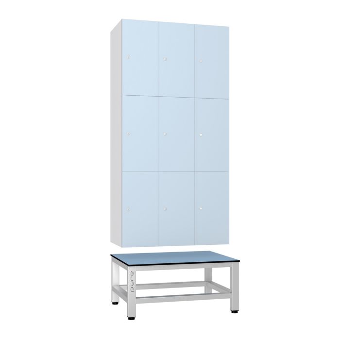 Aluminuim Locker Stand with Seat for 3 Units | Commercial Washrooms Aluminuim Locker Stand with Seat for 3 Units | Commercial Washrooms