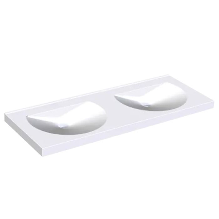 KWC DVS Miranit Ronda Two-User Washbasins (1400mm) No Tap Holes KWC DVS Miranit Ronda Two-User Washbasins (1400mm) No Tap Holes