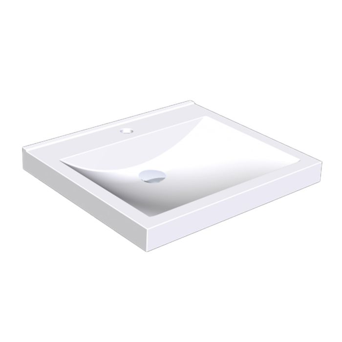 KWC DVS Miranit Quadro 600mm Washbasin with Tap Hole