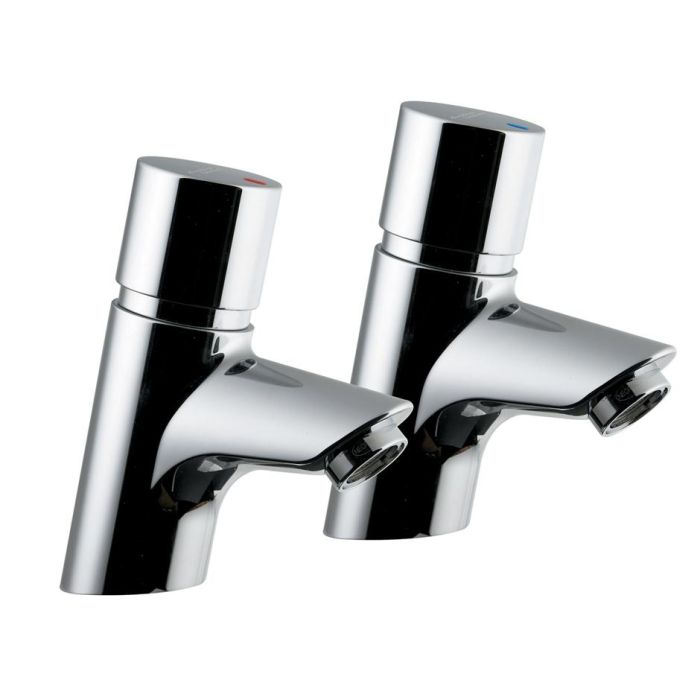 Armitage Shanks Avon 21 Push Button Self Closing Pillar Taps (Pair) | Commercial Washrooms