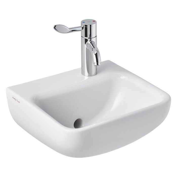 Armitage Shanks Contour 21+ 40cm Washbasin with One Right Hand Taphole and Anti-microbial Glaze | Commercial Washrooms Armitage Shanks Contour 21+ 40cm Washbasin with One Right Hand Taphole and Anti-microbial Glaze | Commercial Washrooms