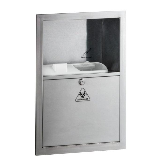 Bobrick Recessed Sharps and Needle Disposal Bin, B-35016 Bobrick Recessed Sharps and Needle Disposal Bin, B-35016