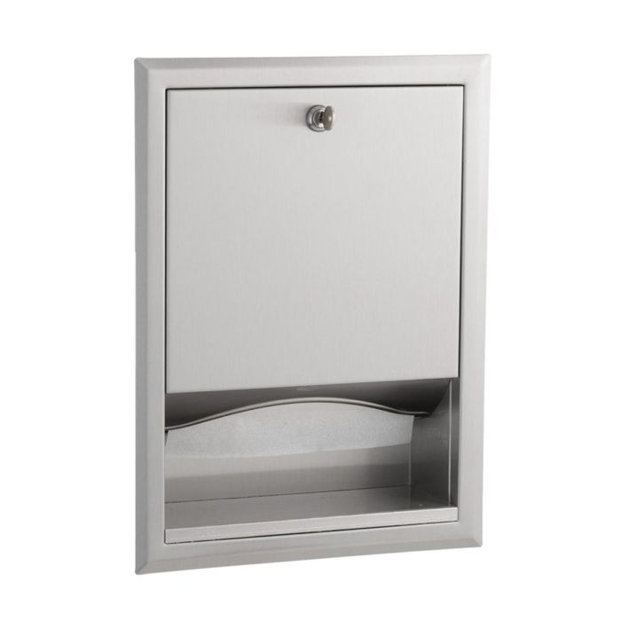 Bobrick Satin Stainless Steel Recessed Paper Towel Dispenser