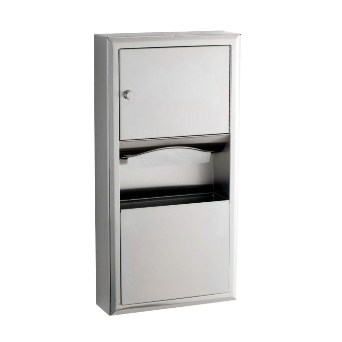 Bobrick Classic Surface-Mounted Paper Towel Dispenser/Waste Bin