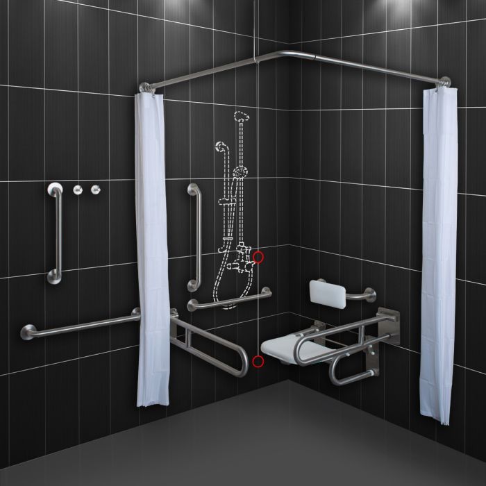 Dolphin Stainless Steel Disabled Doc-M Shower Pack (no Shower) Dolphin Stainless Steel Disabled Doc-M Shower Pack (no Shower)