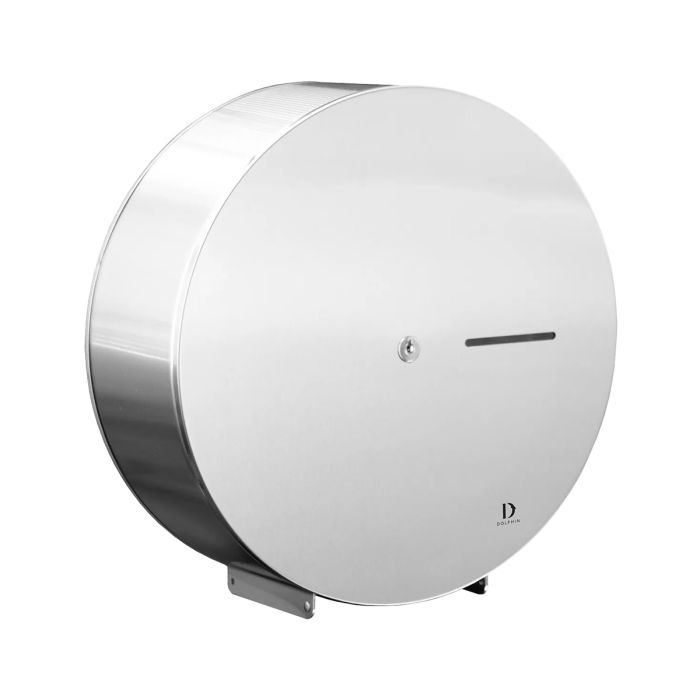 Satin Stainless Steel Jumbo Roll Toilet Tissue Dispenser | Dolphin
