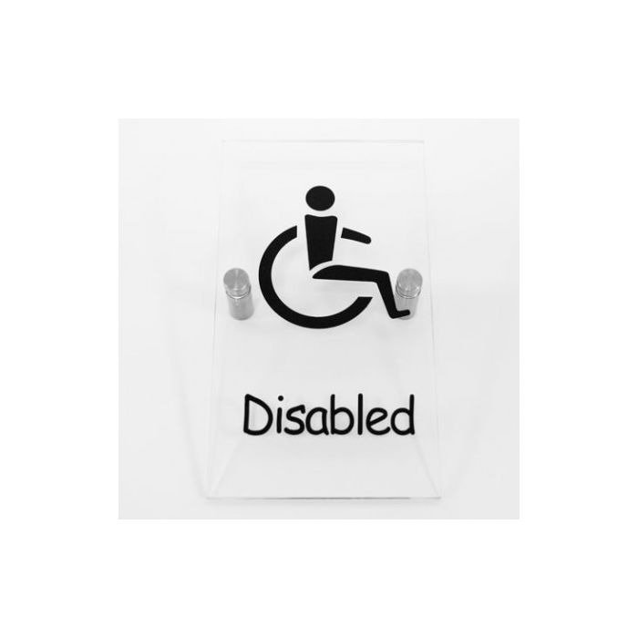 Disabled Toilet Sign - Clear Acrylic Disabled Toilet Sign - Clear Acrylic