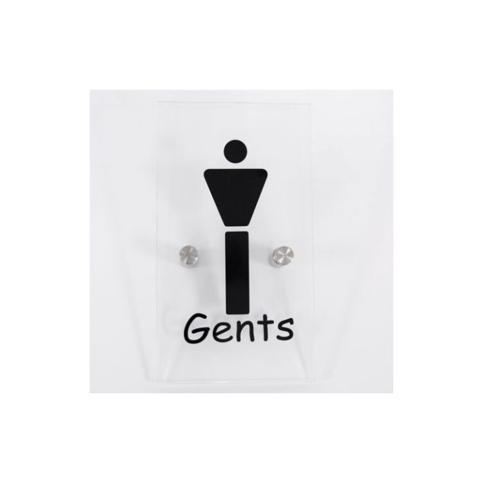 Male Toilet Sign - Clear Acrylic Male Toilet Sign - Clear Acrylic