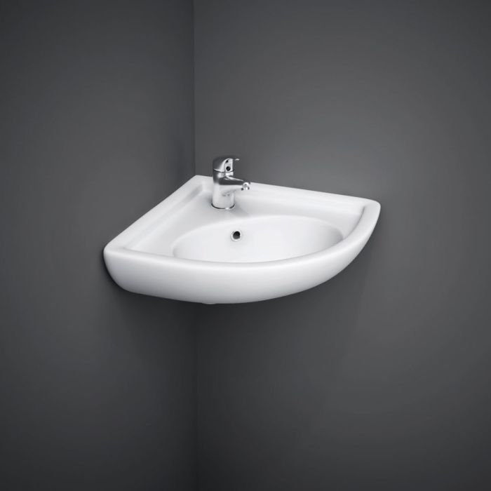 RAK-Compact Corner Basin with 1 Taphole | Commercial Washrooms RAK-Compact Corner Basin with 1 Taphole | Commercial Washrooms