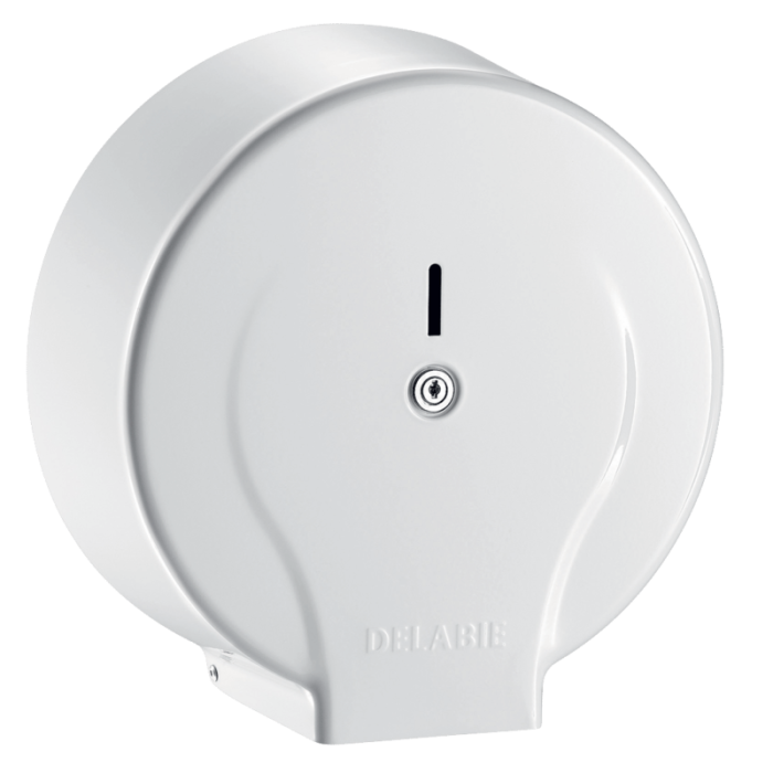 White Delabie Jumbo Toilet Paper Dispenser 400m White Delabie Jumbo Toilet Paper Dispenser 400m