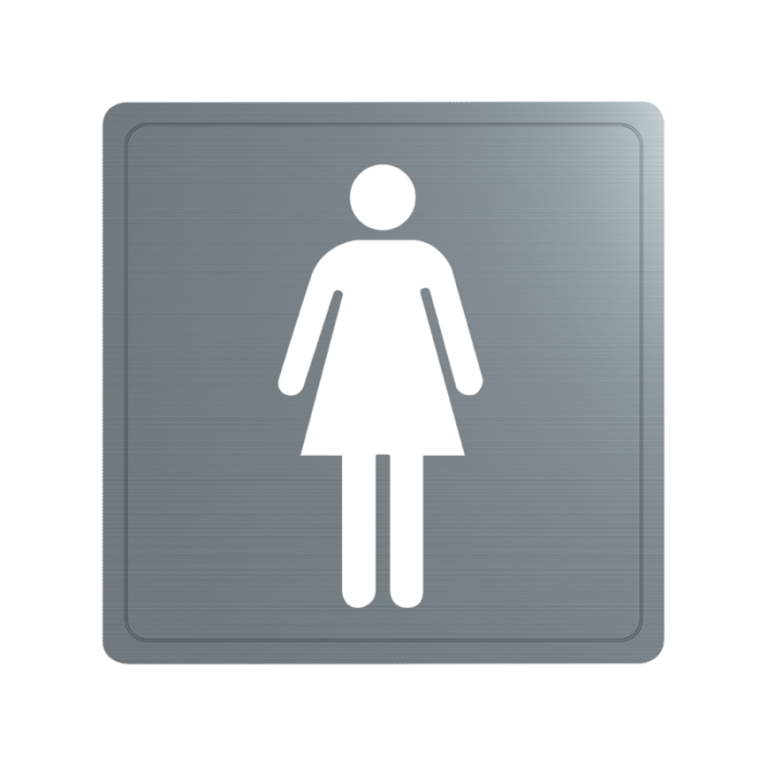 Delabie Female Toilet Sign - Satin Stainless Steel Delabie Female Toilet Sign - Satin Stainless Steel