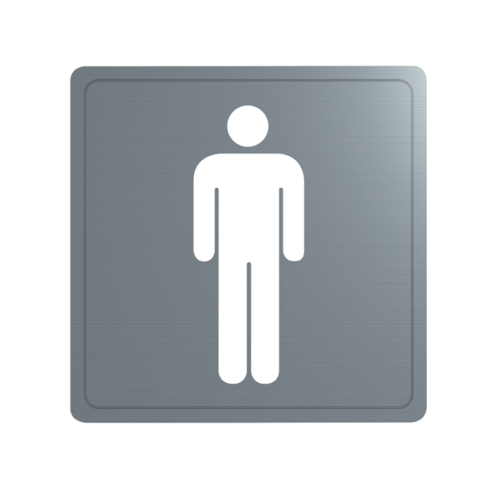 Delabie Male Toilet Sign - Satin Stainless Steel Delabie Male Toilet Sign - Satin Stainless Steel