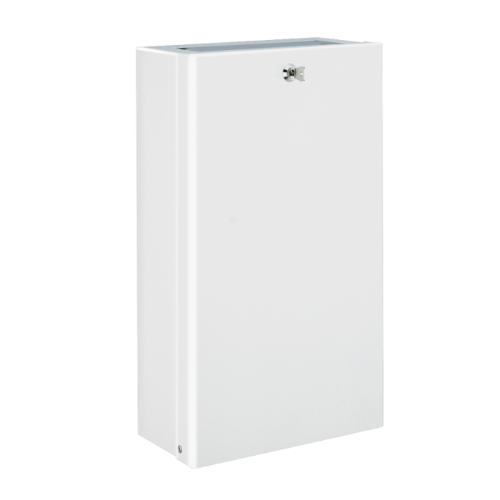 Delabie Wall Mounted Bin With Flap, 16L White