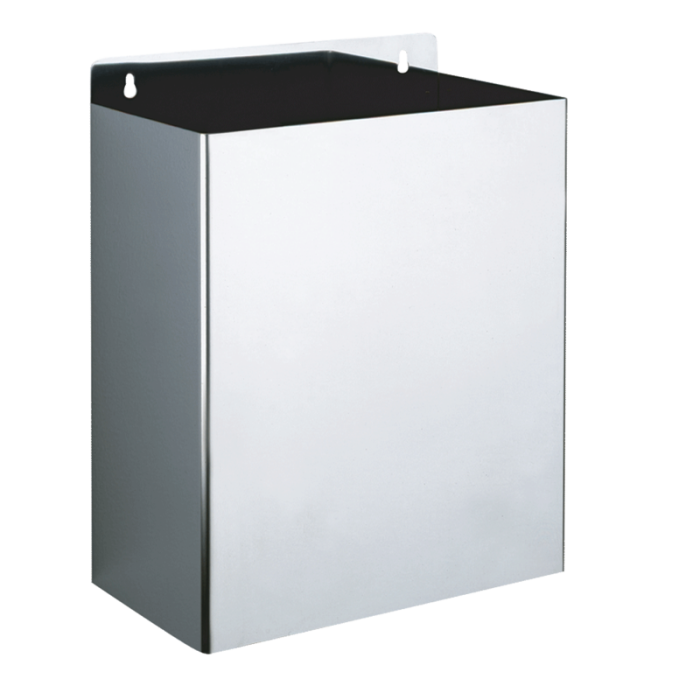Delabie Wall Mounted Rectangular Bin 13L - Without Lid - Brushed Satin Delabie Wall Mounted Rectangular Bin 13L - Without Lid - Brushed Satin