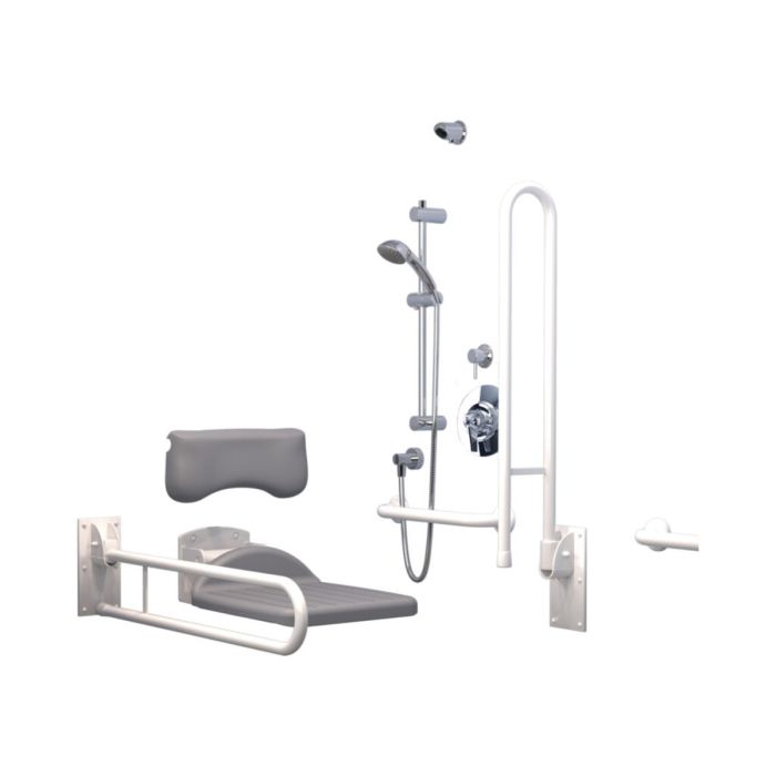Value Disabled Doc M Shower Room Pack with Concealed Shower, White Rails, DMPS902WH Value Disabled Doc M Shower Room Pack with Concealed Shower, White Rails, DMPS902WH