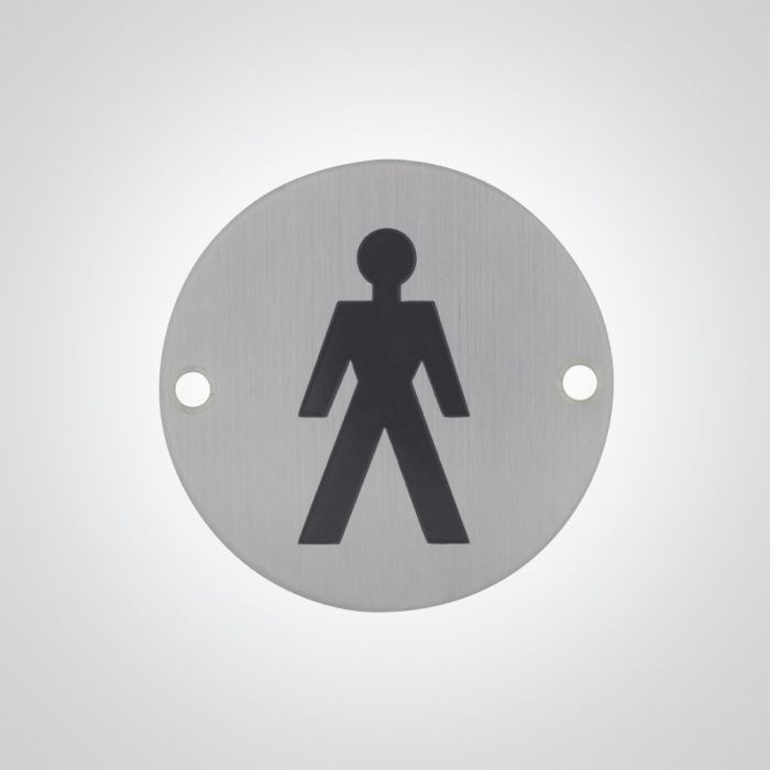 Dolphin Male Toilet Sign - Satin Stainless Steel Dolphin Male Toilet Sign - Satin Stainless Steel