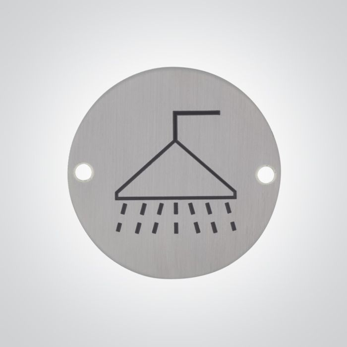 Dolphin Shower Sign - Satin Stainless Steel