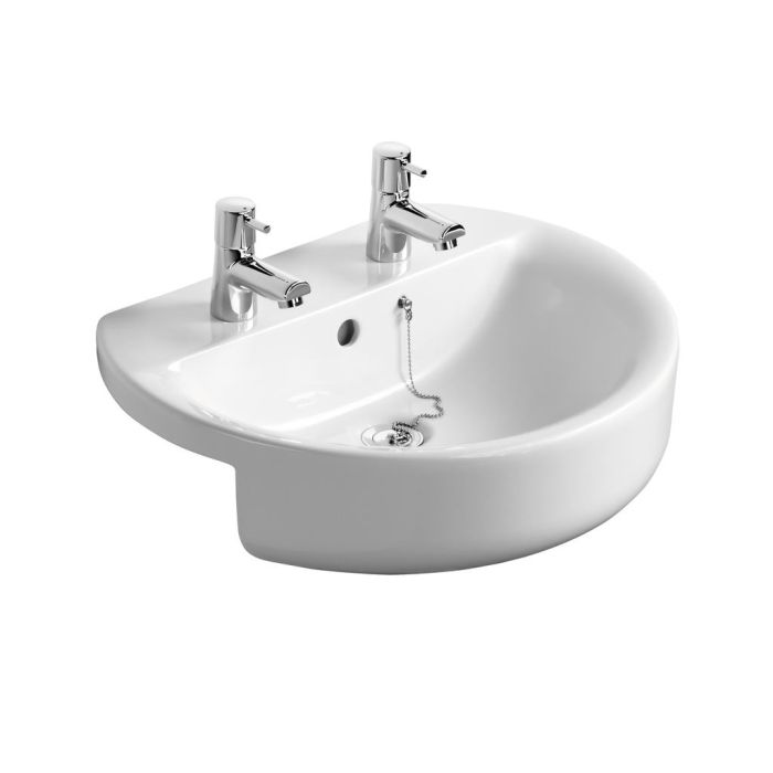 Ideal Standard Concept Sphere 55cm Semi-Countertop Washbasin - 2 Tap Holes Ideal Standard Concept Sphere 55cm Semi-Countertop Washbasin - 2 Tap Holes