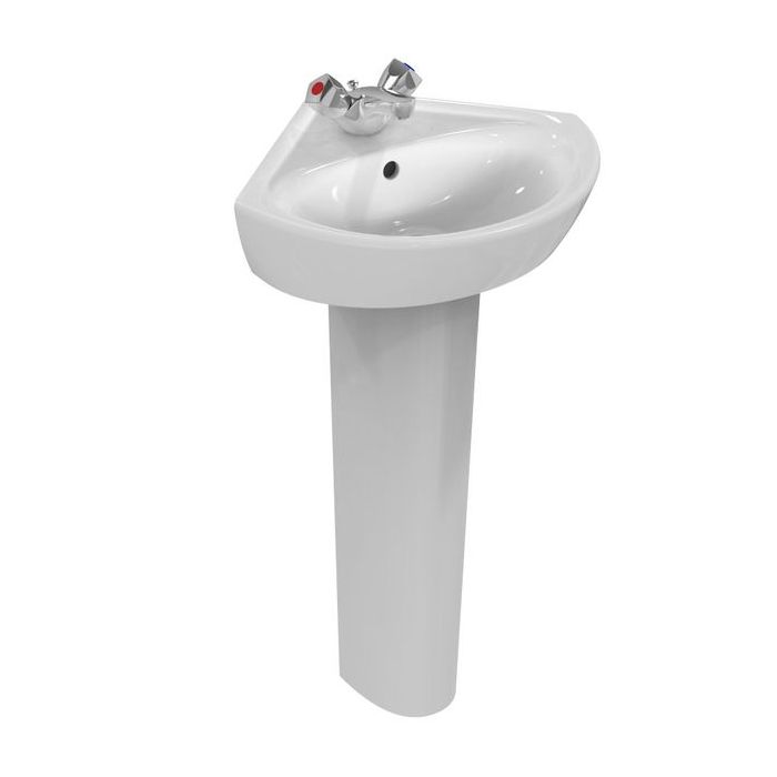 Armitage Shanks Sandringham 21 48cm Corner Washbasin 1 Taphole with Overflow | Commercial Washrooms Armitage Shanks Sandringham 21 48cm Corner Washbasin 1 Taphole with Overflow | Commercial Washrooms