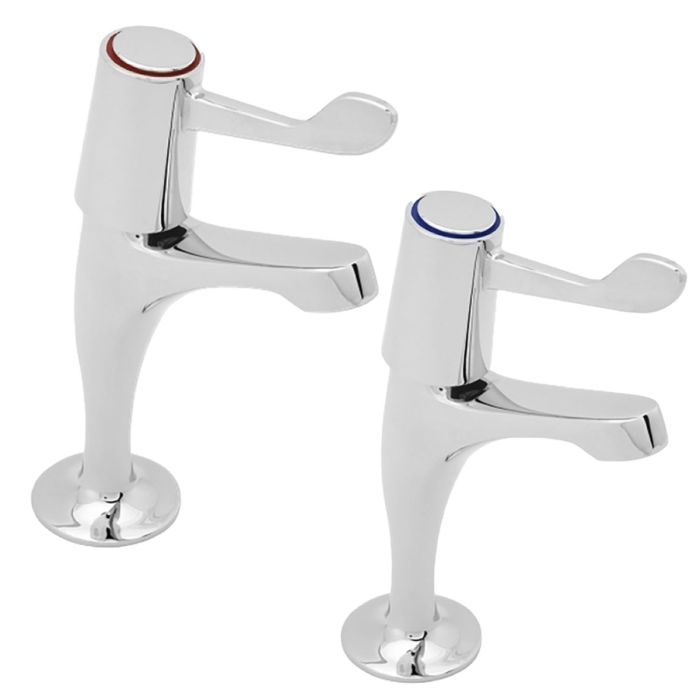 KWC DVS Pair of Lever Action Pillar Taps with Levers KWC DVS Pair of Lever Action Pillar Taps with Levers