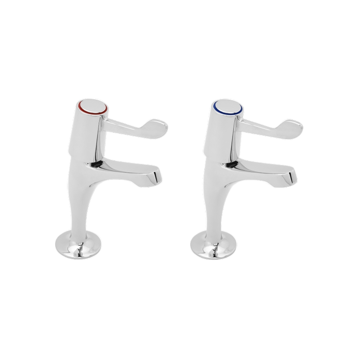 KWC DVS Pair of Lever Action Pillar Taps With 3†Levers KWC DVS Pair of Lever Action Pillar Taps With 3†Levers