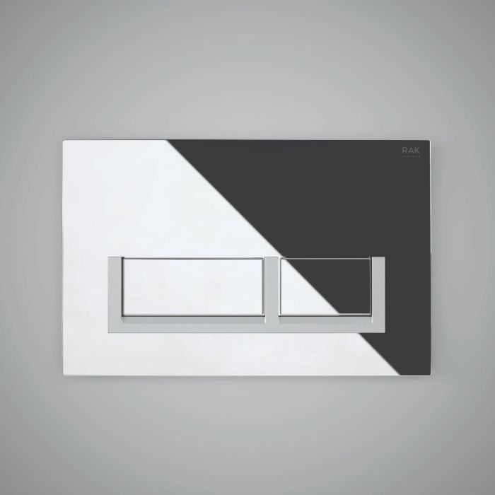 RAK-Ecofix Square Chrome Toilet Cistern Dual Flush Plate RAK-Ecofix Square Chrome Toilet Cistern Dual Flush Plate