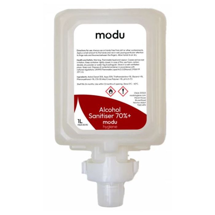 MODU 6 x 1L Alcohol Sanitiser Cartridges for Soap Dispensers | Commercial Washrooms MODU 6 x 1L Alcohol Sanitiser Cartridges for Soap Dispensers | Commercial Washrooms