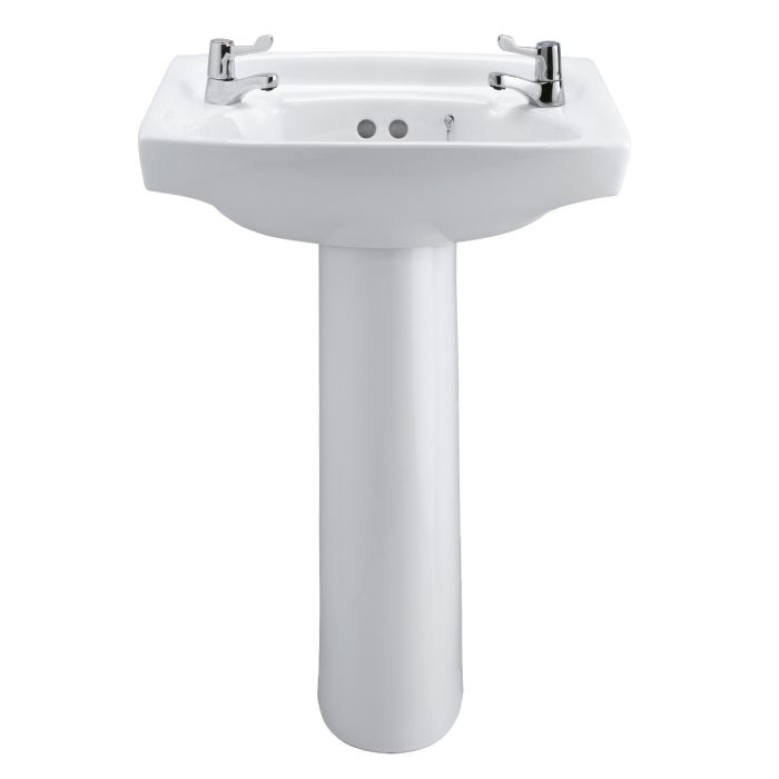 Armitage Shanks Sandringham Royalex Wash Basin with Two Tap Holes, 51cm | Commercial Washrooms Armitage Shanks Sandringham Royalex Wash Basin with Two Tap Holes, 51cm | Commercial Washrooms