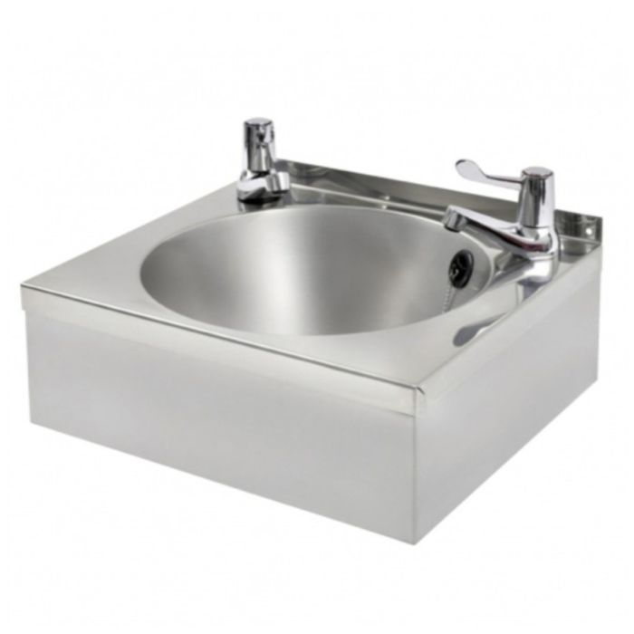 KWC DVS Model “B” Square Polished Stainless Steel Washbasin - Lever Taps KWC DVS Model “B” Square Polished Stainless Steel Washbasin - Lever Taps
