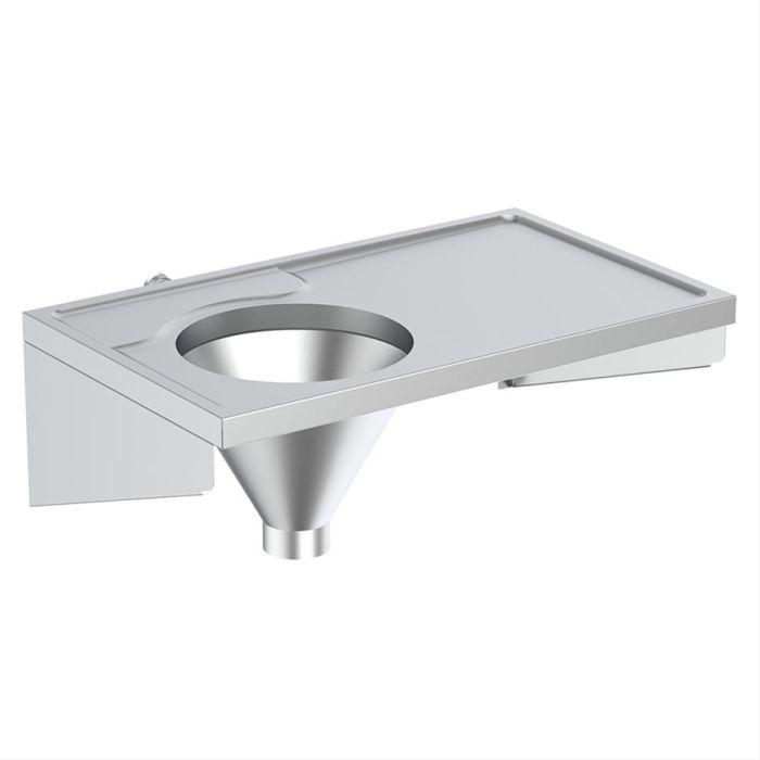 Left hand back inlet slop hopper with work surface. SKU: S1301MY Left hand back inlet slop hopper with work surface. SKU: S1301MY