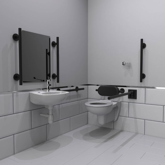 Fitzroy Of London Luxury Wall Hung Doc M Toilet Pack - Matt Black | Commercial Washrooms Fitzroy Of London Luxury Wall Hung Doc M Toilet Pack - Matt Black | Commercial Washrooms