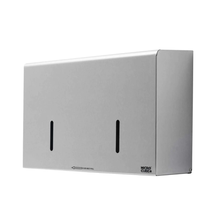 Brushed Stainless Steel MicroCube Twin Micro Jumbo Toilet Roll Dispenser, PL46MBS Brushed Stainless Steel MicroCube Twin Micro Jumbo Toilet Roll Dispenser, PL46MBS