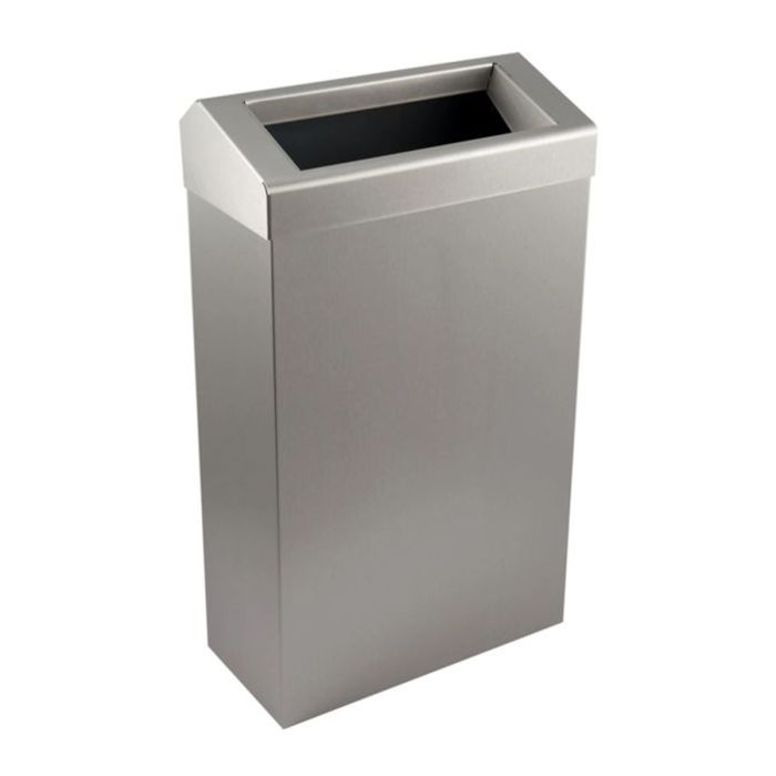 Brushed Stainless Steel Wastebin - 30 Ltr, Chute Lid | Commercial Washrooms Brushed Stainless Steel Wastebin - 30 Ltr, Chute Lid | Commercial Washrooms