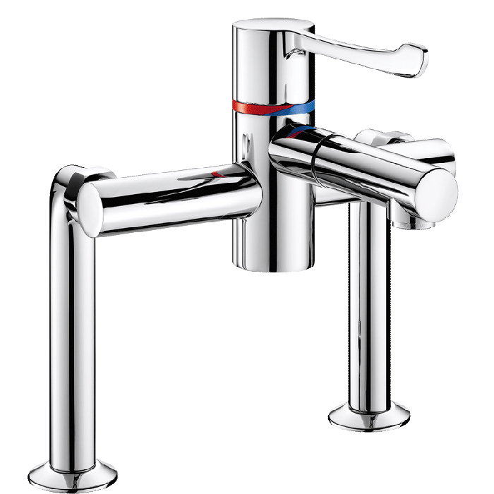 Delabie Securitherm BIOCLIP Pillar-mounted Thermostatic Sink Mixer Tap with Removable Spout | Commercial Washrooms Delabie Securitherm BIOCLIP Pillar-mounted Thermostatic Sink Mixer Tap with Removable Spout | Commercial Washrooms