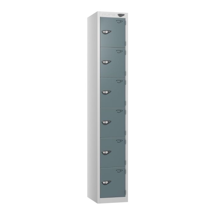 Six Door Metal Locker - Grey Doors Six Door Metal Locker - Grey Doors