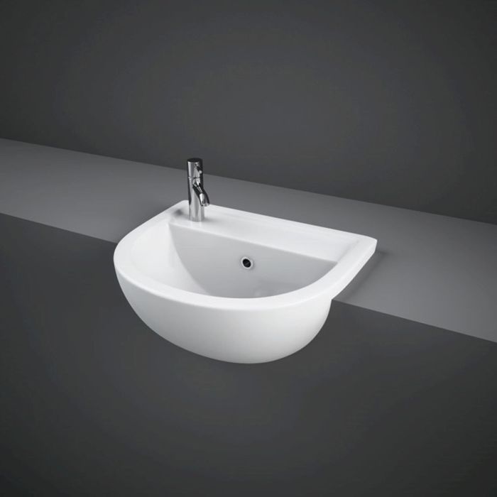 RAK-Compact 45cm Semi Recessed Basin with Left Hand Taphole | Commercial Washrooms