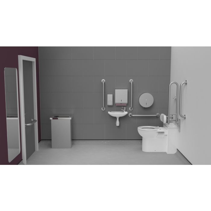 Fitzroy of London Back To Wall Doc M Toilet Pack, Stainless Steel, Concealed Fixings, TMV3 Valve, Satin Fitzroy of London Back To Wall Doc M Toilet Pack, Stainless Steel, Concealed Fixings, TMV3 Valve, Satin