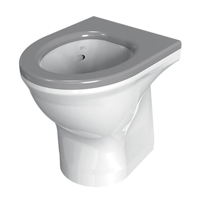 Dudley Resan Raised Height Back to Wall Toilet Pan V2 - Grey Seat Dudley Resan Raised Height Back to Wall Toilet Pan V2 - Grey Seat