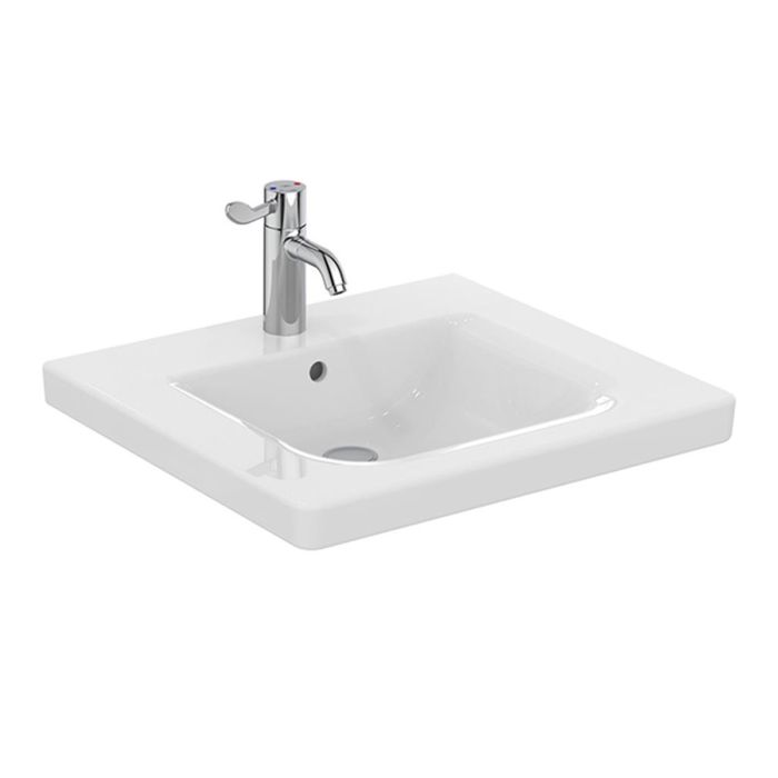 S0822(01) Edit Assist 60cm Accessible Washbasin, 1 taphole with overflow