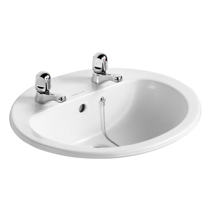 Armitage Shanks Orbit 21 55cm Countertop Washbasin – 2 Tap Holes, with Overflow and Chainstay Hole Armitage Shanks Orbit 21 55cm Countertop Washbasin – 2 Tap Holes, with Overflow and Chainstay Hole